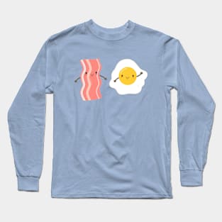 Cute and Kawaii Bacon and Eggs T-Shirt Long Sleeve T-Shirt